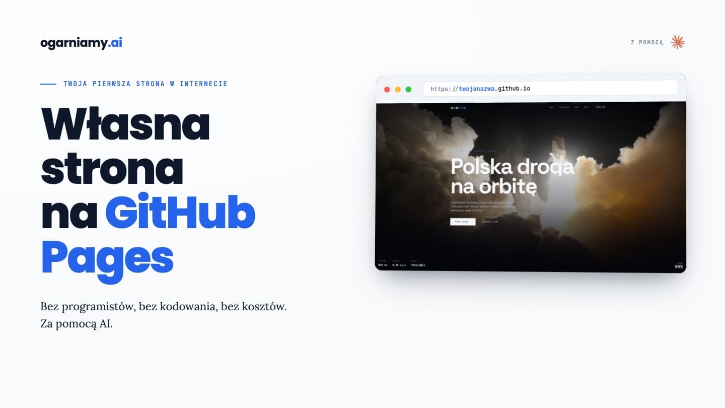 Zrób własną stronę na GitHub Pages z pomocą AI